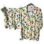 Old Navy Knit Jersey Pajama Short Sleeve Pull On Short Set Lemons Blue Size XXL Photo 0