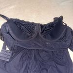 Parfait Black lace lingerie babydoll lingerie rhinestone chemise goth sexy Size M Photo 6