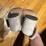 Lewit Suede Slingback Chunky Block Breathable Coastal Court pumps pointed soft leather Designer Luxury sandals heels Gray Size 8 Photo 8