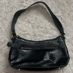 Perlina Vintage  Patent Leather Purse Shoulder Bag Black Pockets Shiny Zip Casual Photo 10