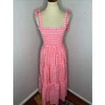 Tuckernuck Pomander Place Electric Pink Gingham Nellie Dress Small Photo 1