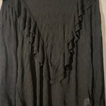 ZARA  Black Layered Ruffled Detail Dressy Long Sleeve Blouse Women Sz S Photo 5
