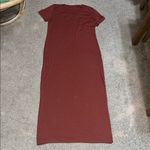 Theory Cherryal Modal Jersey Short Sleeve Maxi Shirtdress Clay Large Photo 4