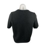 H&M  Black Knit Crew Neck Short Sleeve Button Down Crop Cardigan Sweater Top Sz S Photo 1