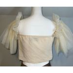 Sunday in Brooklyn Anthropologie Cream Tulle Off-The-Shoulder Top LARGE Photo 10