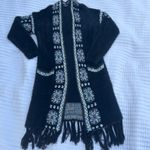 Ellie & Kate‎ Black Embroidered Fringe Cardigan Photo 1