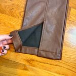 Wildfox Princess Seams Pant Women Small Brown Faux Leather Vegan Pleather Pants Photo 5