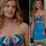 Mara Hoffman  2013 Embroidered Twill Cobalt Blue Strapless Mini Dress size 4 $297 Photo 5