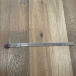 Vintage Silver Stretch Belt Metal Silver Rhinestone Flower Belt Buckle Size M/L Photo 4