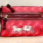 Coach Large Gallery Pouch In Horse and Carriage Print Photo 1