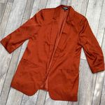 EXPRESS  Havana Brown SATIN PEAK LAPEL BOYFRIEND BLAZER Jacket 3/4 Sleeve Photo 0