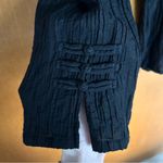 Citron Silk Cotton Blend Crinkle Pull On Pants in Black Size XL Lagenlook Photo 2