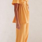 Sabo Skirt Yellow Gold Kayla On or Off Shoulder Tie Front Open Top New Photo 4