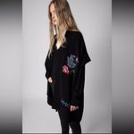 Zadig & Voltaire Indiany Embroidered Cashmere Cardigan Multicolor One Size EUC Photo 11