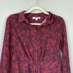 THAKOON COLLECTIVE Red Floral Shirt Dress Elegant Professional Winter Size 4 Photo 4