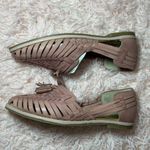 Macarena Collection Women's Mexican Huarache Sandals PomPons Pink Leather Size 6 Photo 2