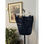 Seven 7 Women's Denim Jean Shorts 14 Embroidered Dark Wash Stretch Inseam 5.75” Photo 4