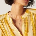 Ba&sh  Kenya Drawstring Waist Dress Ocre Yellow Metallic 4 Photo 1