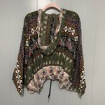 Free People  Black Aztec Print Hold On Tight Gauze Hooded Oversized Top XS/S Photo 6