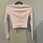 Forever 21 Y2K 90s Ribbed Cropped Long Sleeve Henley T-Shirt White Women’s Small Photo 3