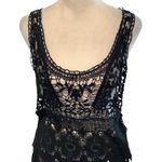 Elegant Crochet Black Tank, Blouse Or Swimsuit Coverup. Size M/L Size L Photo 2