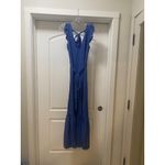 Scotch & Soda  Dress Womens Small Blue Maxi Ruffle Strap Tie Back Tiered Hem Photo 1