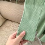 ZARA  Skater Ribbed Knit Long Sleeve Mini Dress in Light Green Photo 5