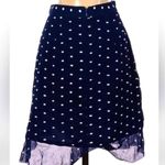 Anthropologie Hutch | Navy & White Polka Dot Ruffle Skirt Size 2 XS Pinup Retro Photo 4