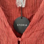 Storia Top Size Large NWT Textured Cropped Tie Waist Crop Short Sleeve Texture Photo 4