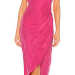 Lovers + Friends Lovers and‎ Friends Noah Wrap Dress Slip Sleeveless Satin Hot Pink Size Small Photo 0