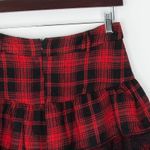 Romwe  Womens Plaid Lace Up Mini Skirt Size M Red Skater Grunge Punk Emo Tiered Photo 7