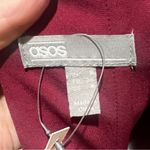 ASOS  design fuller bust lace and pleat bardot burgundy dress size 4 nwt Photo 9