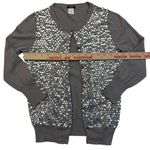 J.Crew Cardigan Sweater Top Sequin XS X-Small Gray Cotton Holiday New Years Eve Photo 5