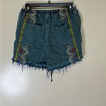 Free People  Blue and Yellow Patterned Cargo Shorts Photo 1