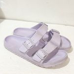 Birkenstock  Sandals Womens Size 7 Purple Rubber Double Strap Slip On Photo 2