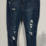 No Boundaries  High Rise Sculpting Skinny Jeans Distressed Juniors Size 11 Raw Hem Photo 0