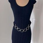 Milly  of New York Navy Cableknit Chain Belt Dress Photo 0