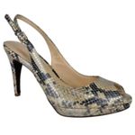 Cole Haan (NIKEAIR) Snakeskin Embossed Leather Slingback Platform Heels Sz 7.5M Photo 0