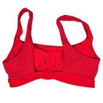 Aerie  Red Textured Chevron Zigzag Sports Bra Swim Top Tankini Bikini L Photo 1