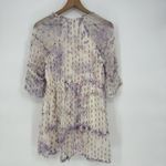 HEMANT & NANDITA Ruffle Tiered Mini Dress Purple Tie Dye Metallic Accents M Size M Photo 3