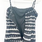 BCBGMAXAZRIA Womens Y2K Polka Dot Silk Striped Tulle Party Dress Size 4 Black Photo 9