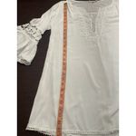 Solitaire Swim Solitaire Swim White Tunic Cover-Up Medium Lace V-Neck Embroidered Bell Sleeve Photo 7