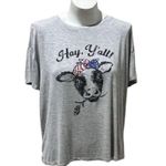 Maurice's Women's Gray "Hay Y'all" Graphic Tee Size M Casual Crew Neck Photo 4
