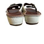 Donald Pliner Y2K VTG. WHITE LEATHER BUCKLE JEWELED SLIDES FLATS SZ. 6.5 Photo 5