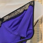 Victoria's Secret Purple Long Camisole Teddy Black Lace Trim Medium M Photo 11