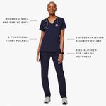 FIGS Casma Scrub Top Classic Fit 3 Pockets, Stretch, Anti-Wrinkle Medical MEDIUM Photo 1