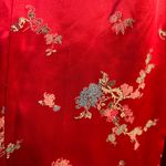 Vintage 90s All That Jazz Red Floral Brocade Cheongsam Maxi Dress Elegant Asian Photo 7