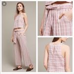 Anthropologie SaturdaySunday | Large P | Pink Striped Aita Set Wide Leg Crop Top Photo 1