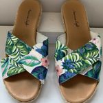 American Eagle  6.5 floral hemp lined slip on flat sandals Photo 1