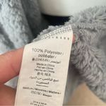 Pottery Barn  Plush Fleece Cable Knit Tie Belt Midi Long Robe in Grey Size Medium Photo 3